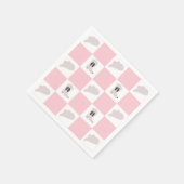 Serviette En Papier Motif de rodéo rose moderne À damiers fille (Coin)