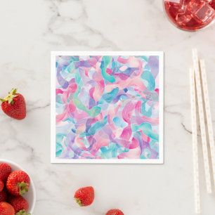 Serviette En Papier Motif de ruban abstrait pastel