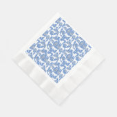 Serviette En Papier Motif de silhouette de chien.Blanc.03 Lblue BG (Coin)