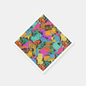 Serviette En Papier Motif de silhouettes animales rétro (Coin)