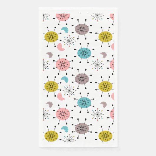 Serviette En Papier Motif de Starburst Retro atomique (Devant)