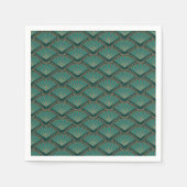 Serviette En Papier Motif de style Art déco en vert turquoise (Devant)