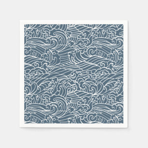 Serviette En Papier Motif de style Wave japonais