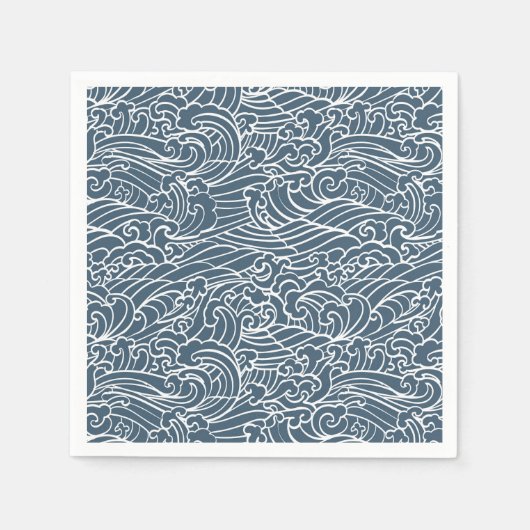 Serviette En Papier Motif de style Wave japonais (Devant)