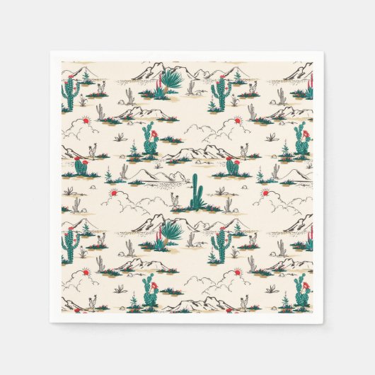 Serviette En Papier Motif de succulents florissants (Devant)