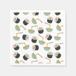Serviette En Papier Motif de sushis et nouilles