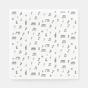 Serviette En Papier Motif de symboles Black & White Music Notes