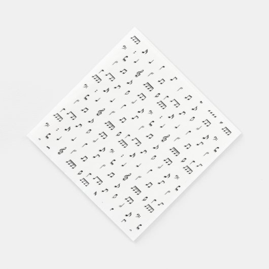 Serviette En Papier Motif de symboles Black & White Music Notes (Coin)