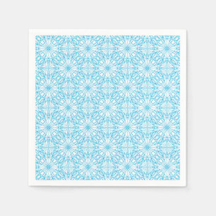 Serviette En Papier Motif de symétrie géométrique bleu blanc lumineux