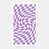 Serviette En Papier Motif de tableau de À damiers violet et blanc (Devant)