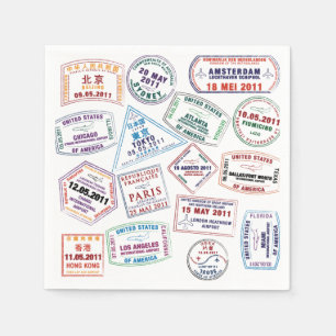 Serviette En Papier Motif de tampon de passeport Imprimer