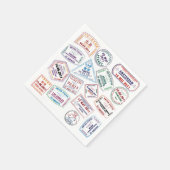 Serviette En Papier Motif de tampon de passeport Imprimer (Coin)