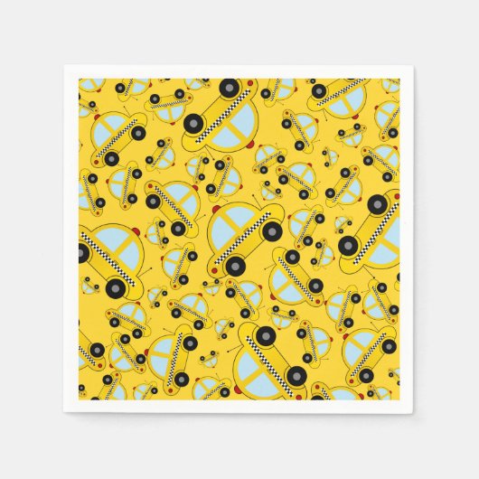 Serviette En Papier Motif de taxi jaune (Devant)