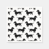 Serviette En Papier Motif de teckel noir mignon (Devant)
