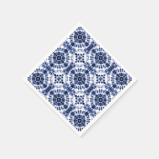 Serviette En Papier Motif de teinture bleu foncé (Coin)