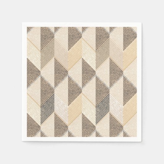 Serviette En Papier Motif de texturé gris et beige. (Devant)