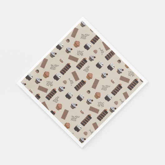 Serviette En Papier Motif de thème chocolat (Coin)