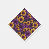 Serviette En Papier Motif de tournesol jaune violet (Coin)