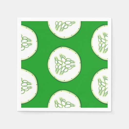 Serviette En Papier Motif de tranches de concombre (Devant)