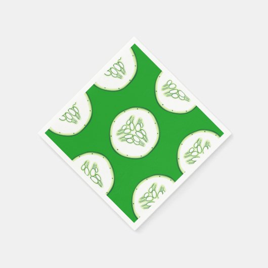 Serviette En Papier Motif de tranches de concombre (Coin)