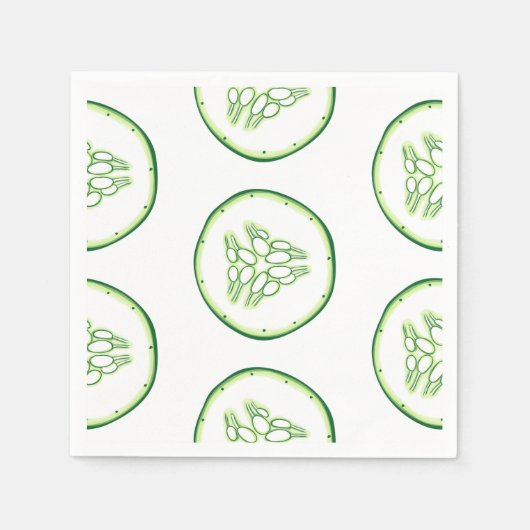 Serviette En Papier Motif de tranches de concombre (Devant)