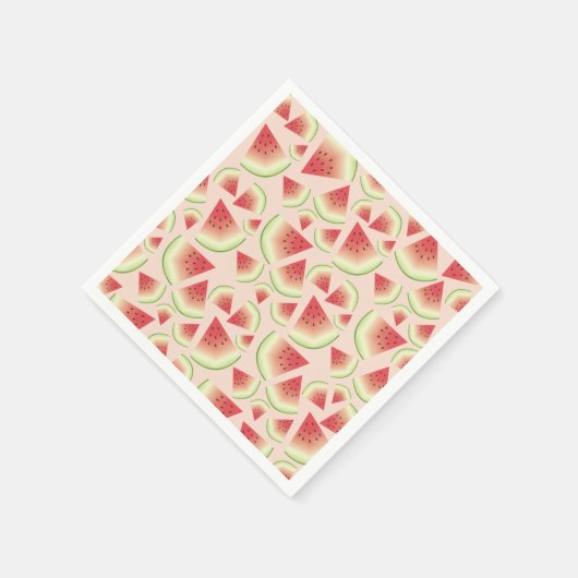 Serviette En Papier Motif de tranches de fruits de pastèque (Coin)