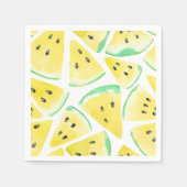 Serviette En Papier Motif de tranches de pastèque jaune (Devant)