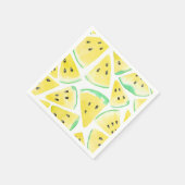 Serviette En Papier Motif de tranches de pastèque jaune (Coin)