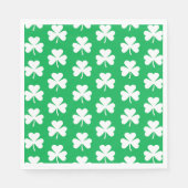 Serviette En Papier Motif de trèfle vert et blanc (Devant)