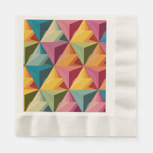 Serviette En Papier Motif de triangle géométrique gras 