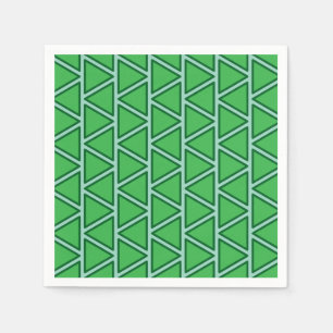 Serviette En Papier Motif de triangle vert à trois tons abstrait