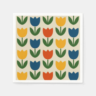 Serviette En Papier Motif de tulipe coloré