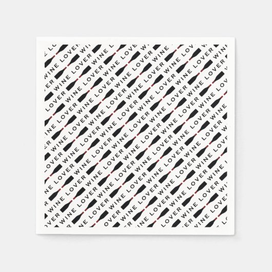 Serviette En Papier Motif de typographie noir et blanc (Devant)