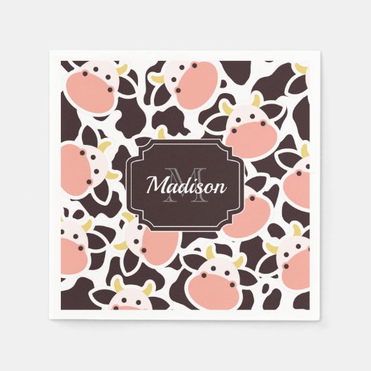 Serviette En Papier Motif de vache mûre (Devant)