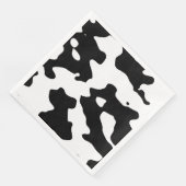 Serviette En Papier Motif de vache noir et blanc (Coin)