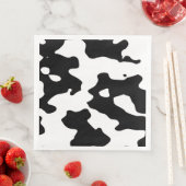 Serviette En Papier Motif de vache noir et blanc (En situation)