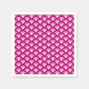 Serviette En Papier Motif de vague Art Déco - magenta et rose