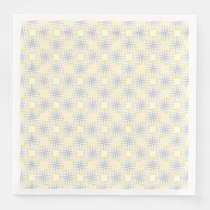 Serviette En Papier Motif de vagues sismiques jaunes, grises et blanch