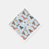 Serviette En Papier motif de variété dachshund en bleu (Coin)