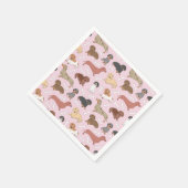 Serviette En Papier motif de variété dachshund en rose (Coin)