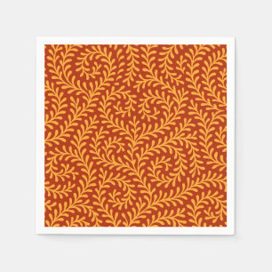 Serviette En Papier Motif de vigne feuillue jaune doré 