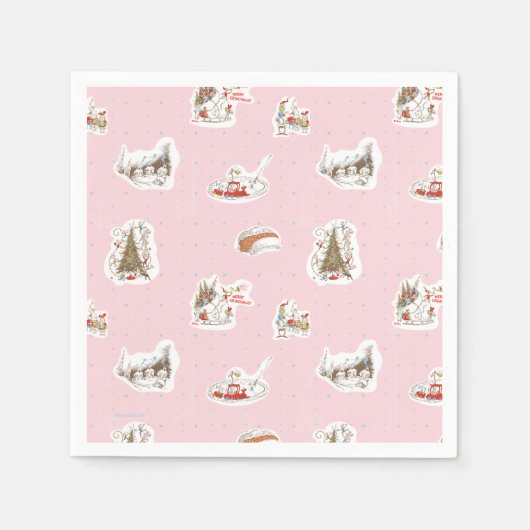Serviette En Papier Motif de vignette de Noël à Whoville (Devant)