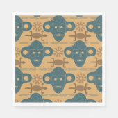 Serviette En Papier Motif de visage ethnique africain Masque tribal (Devant)