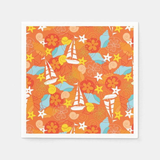 Serviette En Papier Motif de voilier tropical (Devant)