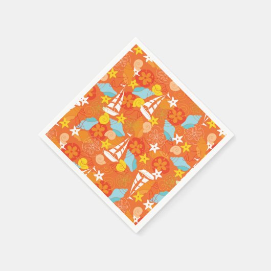 Serviette En Papier Motif de voilier tropical (Coin)