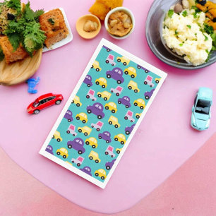 Serviette En Papier Motif de voitures de jouets multicolores