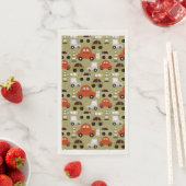 Serviette En Papier Motif de voitures orange (En situation)
