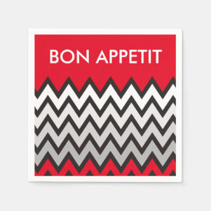 Serviette En Papier Motif de ZIGZAG - gris blanc noir + votre idée