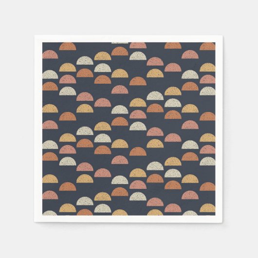 Serviette En Papier Motif demi-cercle géométrique (Devant)