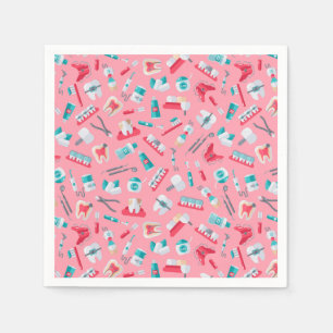 Serviette En Papier Motif dentaire rose